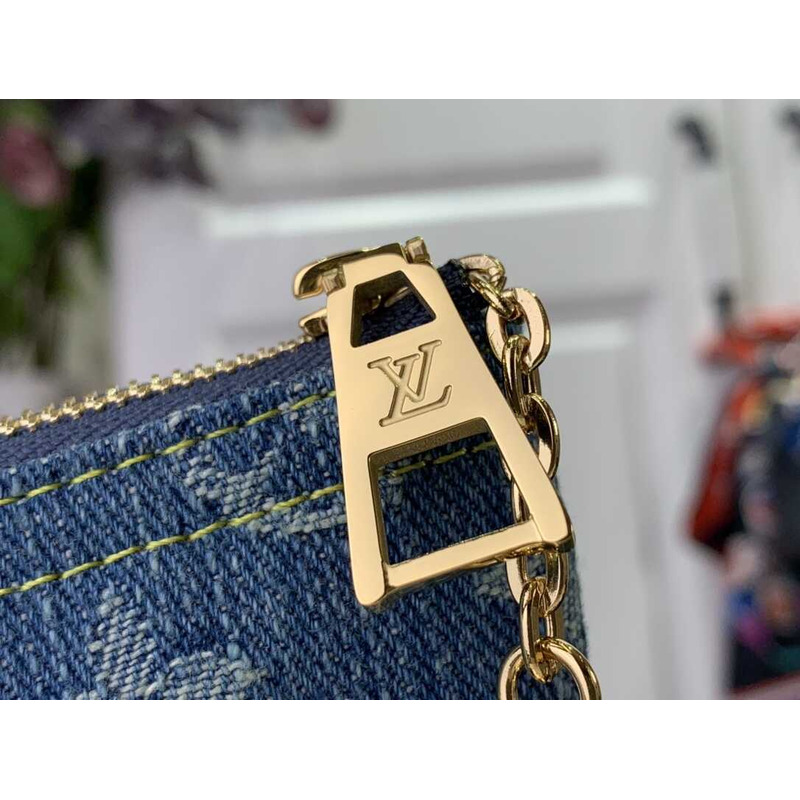 l**is V*t*n key pouch denim blue