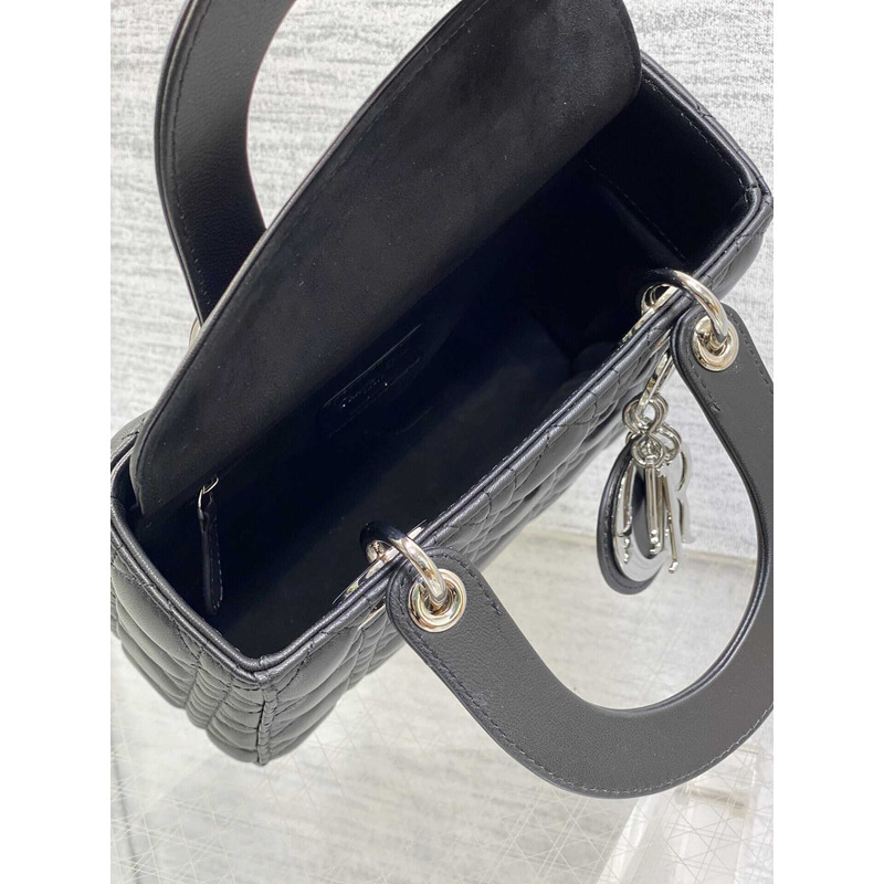 D*or small lady D*or bag lambskim black