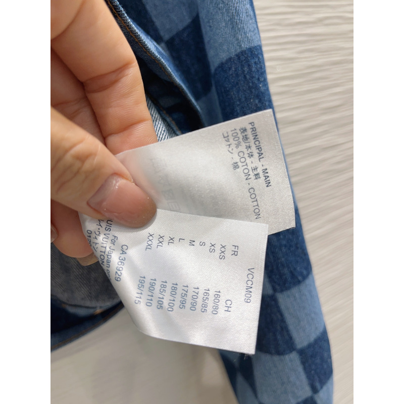 l**is V*t*n damier denim jacket blue