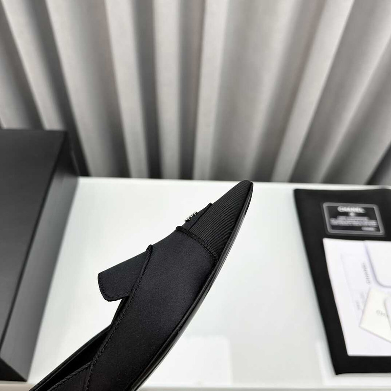 Ch*el loafers sheepskin black