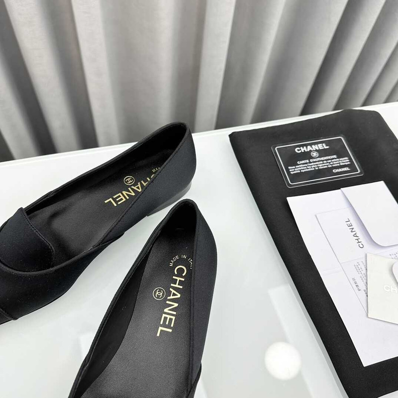 Ch*el loafers sheepskin black