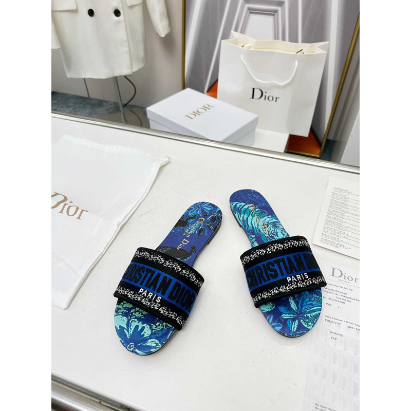 D*or dway slide multicolor embroidered cotton blue