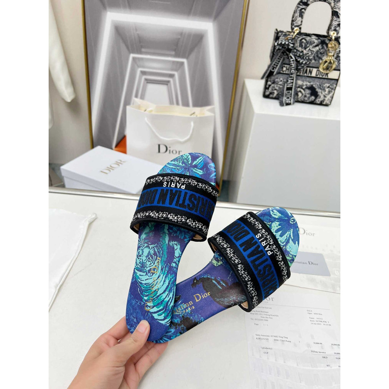 D*or dway slide multicolor embroidered cotton blue