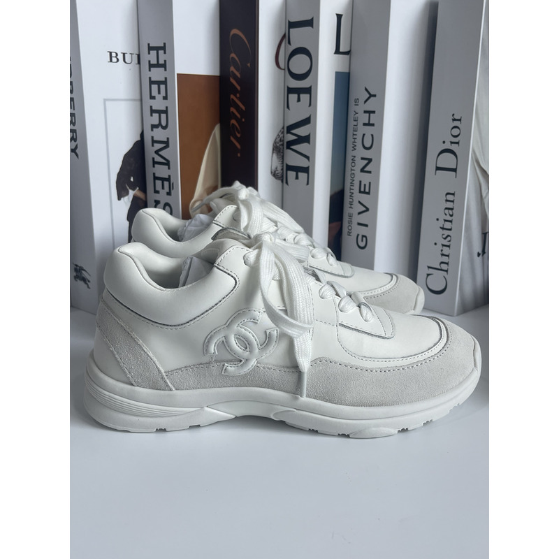 Ch*el cc sneakers white