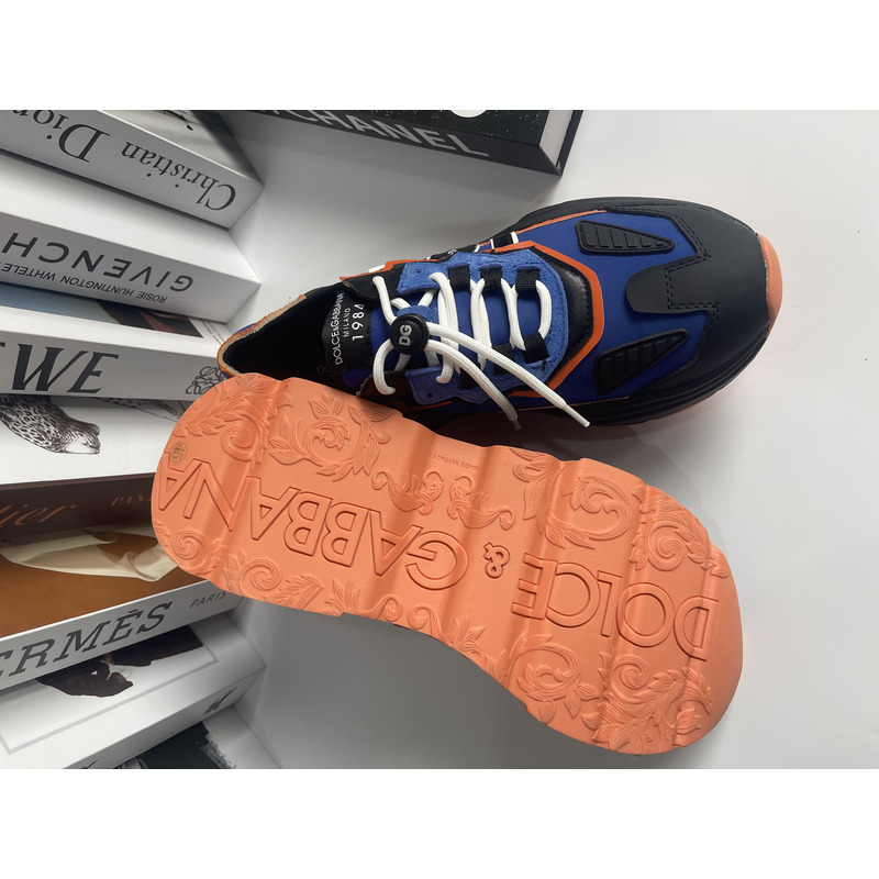 Dolce & Gabbana Dg Logo Daymaster Sneakers In Blue And Black