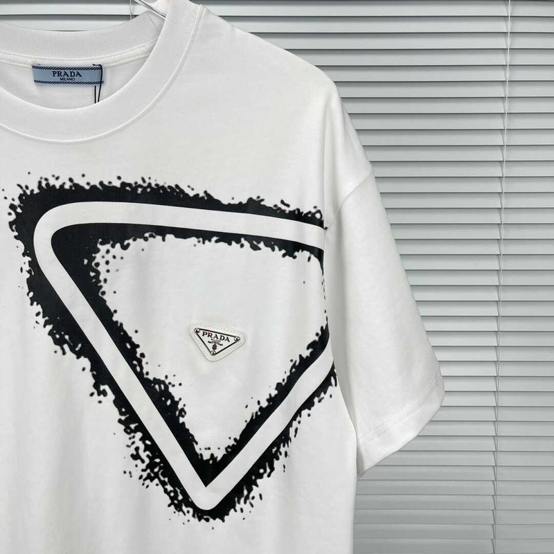 Pra*a triangle t-shirt white