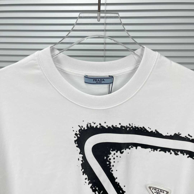 Pra*a triangle t-shirt white