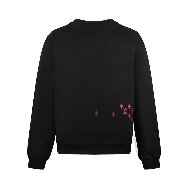 l**is V*t*n embroidered cotton sweatshirt black