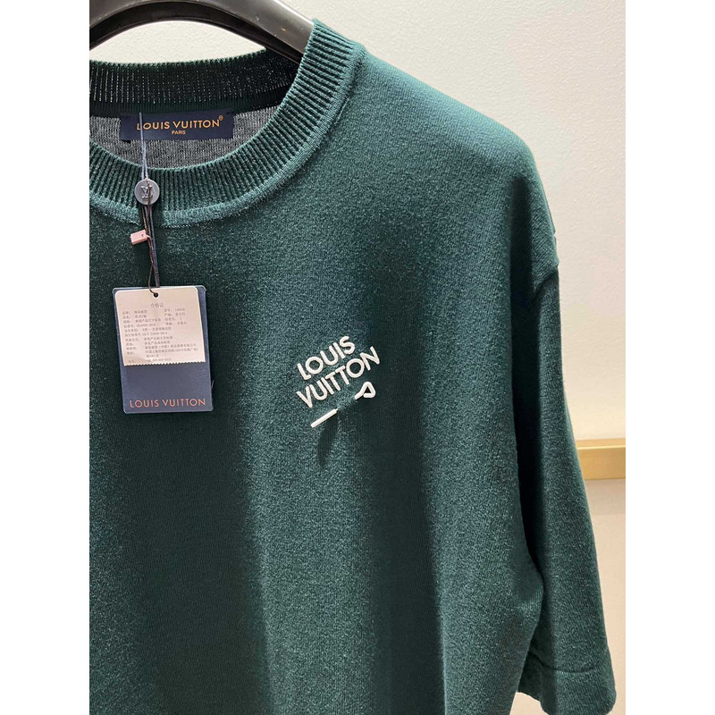 l**is V*t*n t-shirt with lv patch green