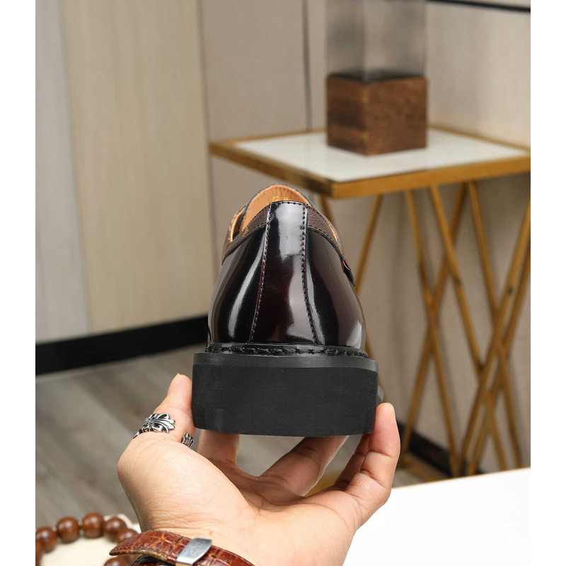 l**is V*t*n patent calf leather derby black and red