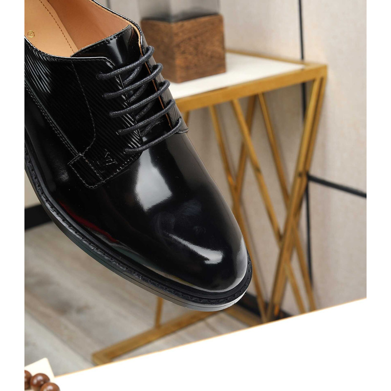 l**is V*t*n patent calf leather derby black