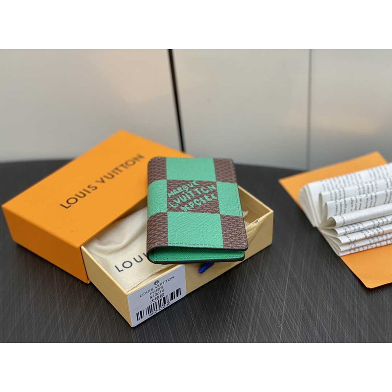 l**is V*t*n pocket organizer damier green