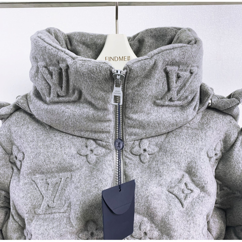 l**is V*t*n monogram puffer jacket grey