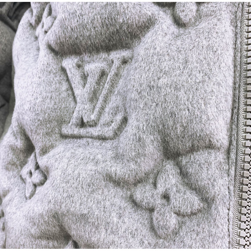 l**is V*t*n monogram puffer jacket grey