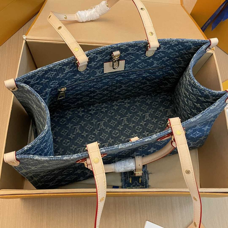 l**is V*t*n onthego mm tote bag denim blue