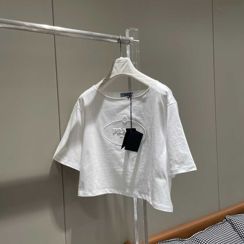 Pra*a logo printed t-shirt white