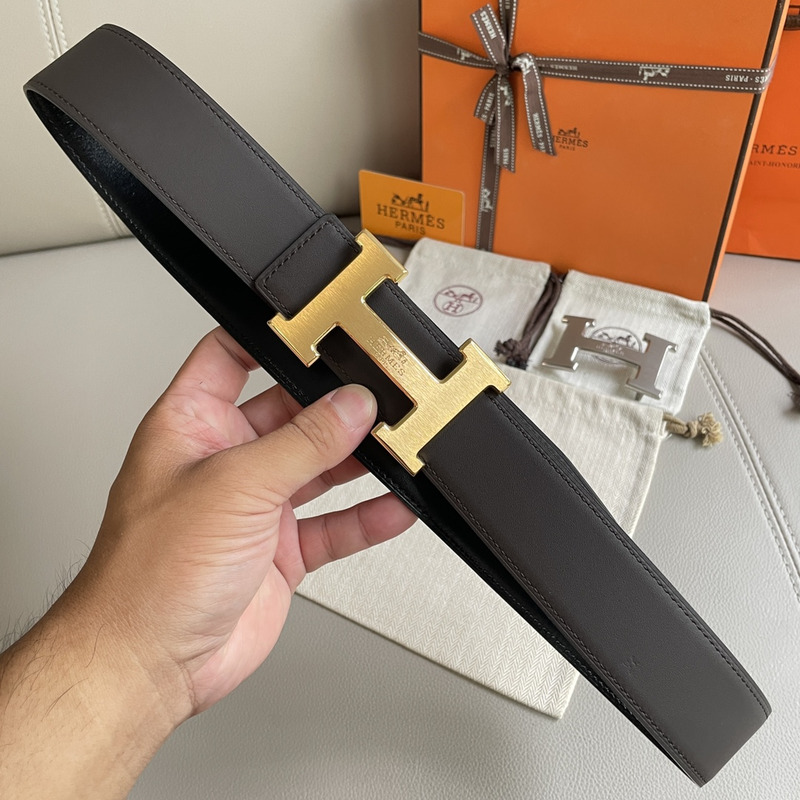 H**mes epsom 38mm constance h belt black