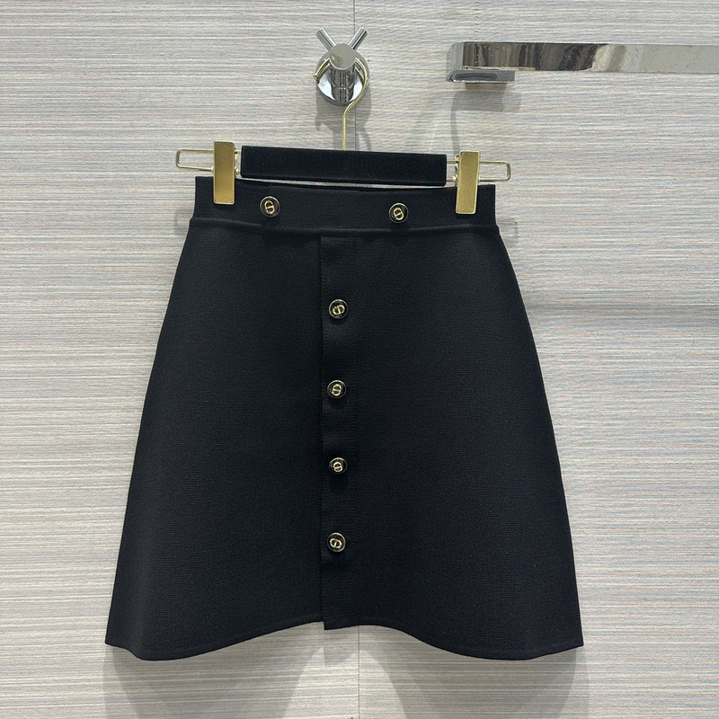 D*or silk and wool twill skirt