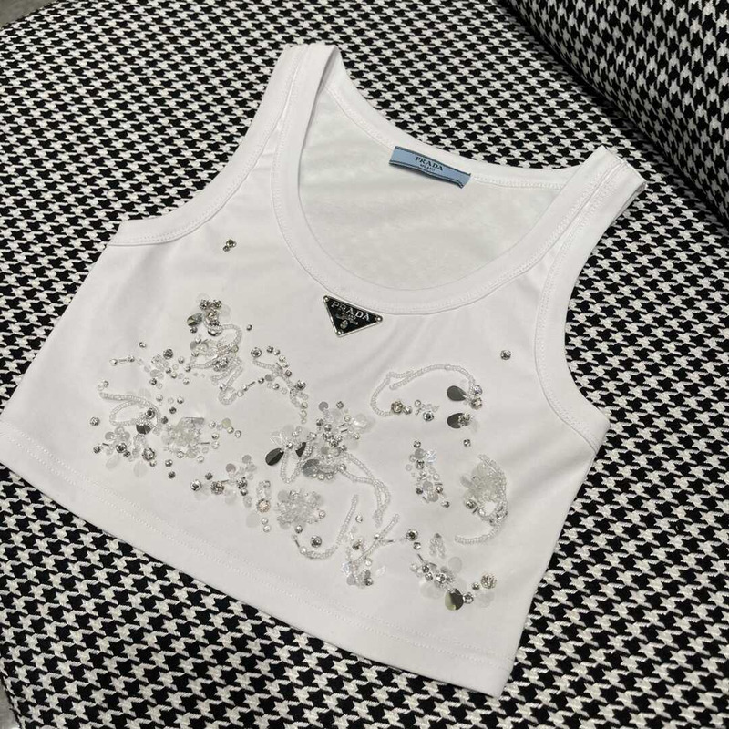 Pra*a top con bordado white