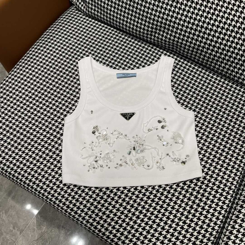 Pra*a top con bordado white