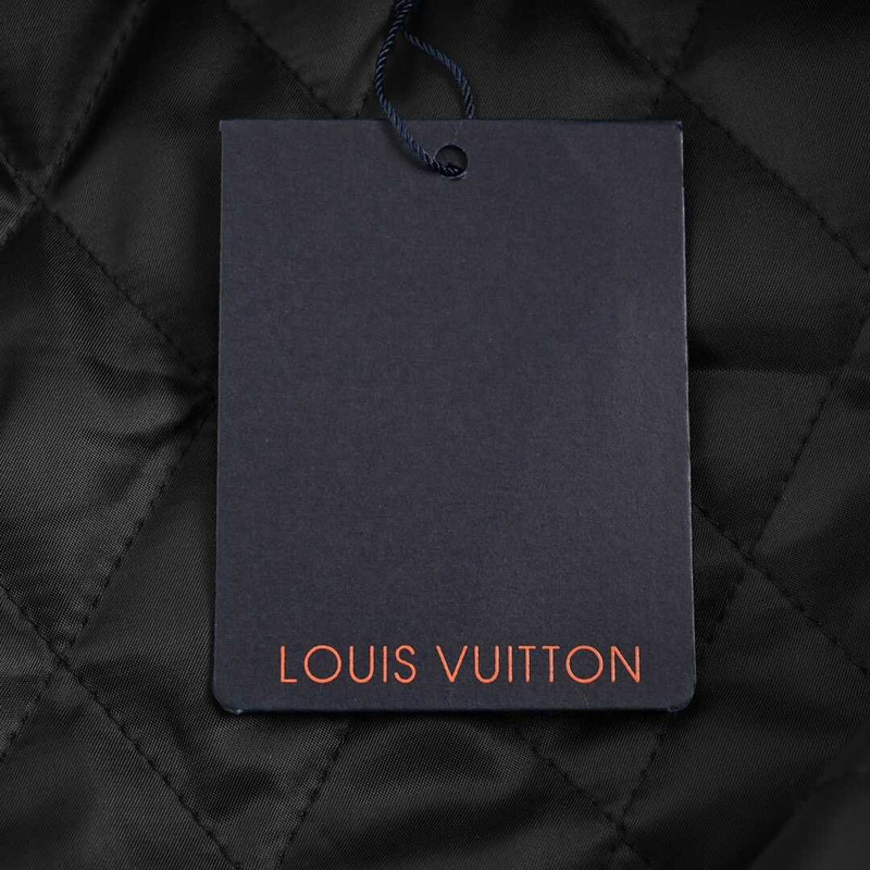 l**is V*t*n leather and nylon blouson jacket black and white