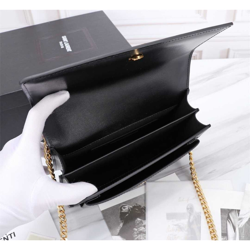 Saint Laurent Sunset Leather Bag Medium Black