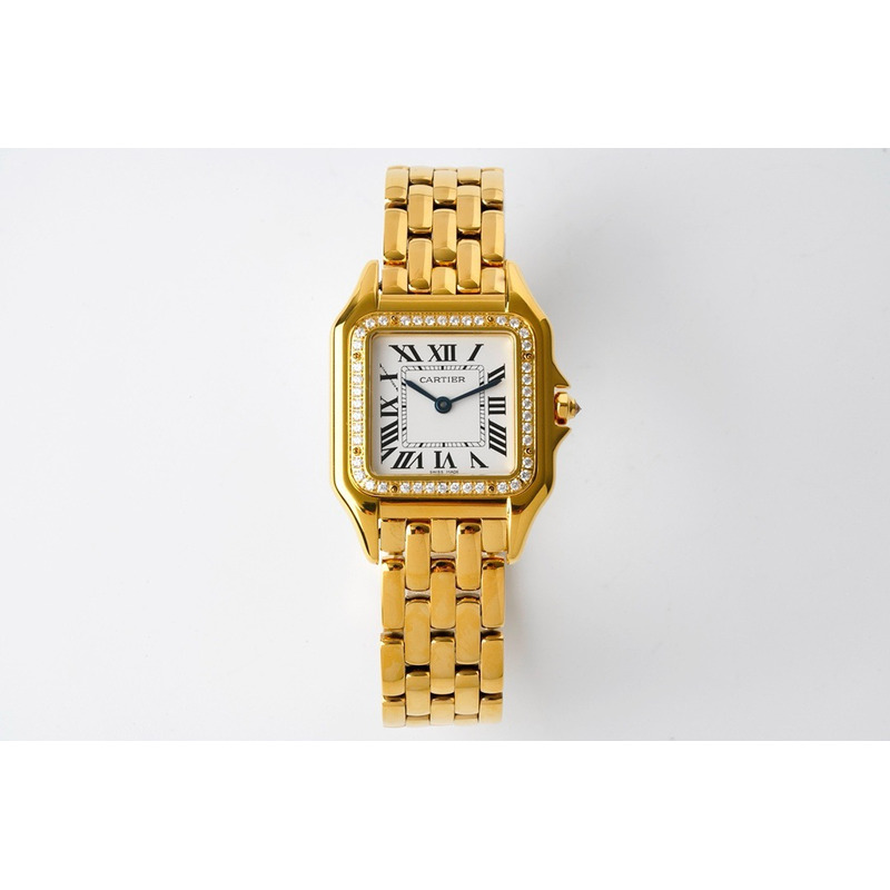 cartier panthere 2019 medium yellow Di*m*nds white roman dial watches