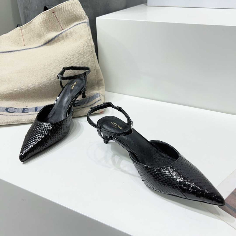 Ce**e kitten sequined with strap triomphe pumpss black