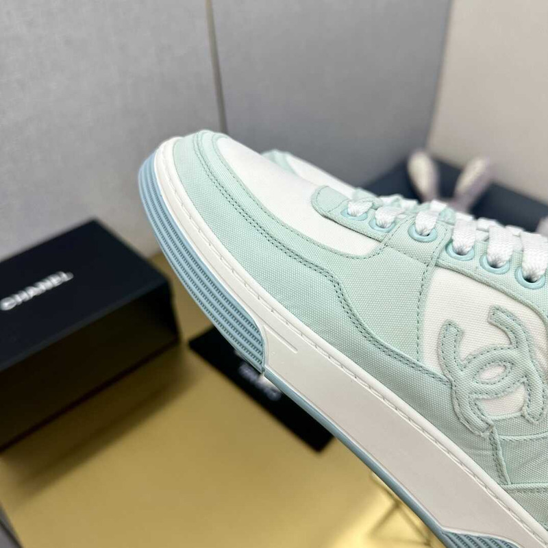 Ch*el trianers cotton low top light turquoise
