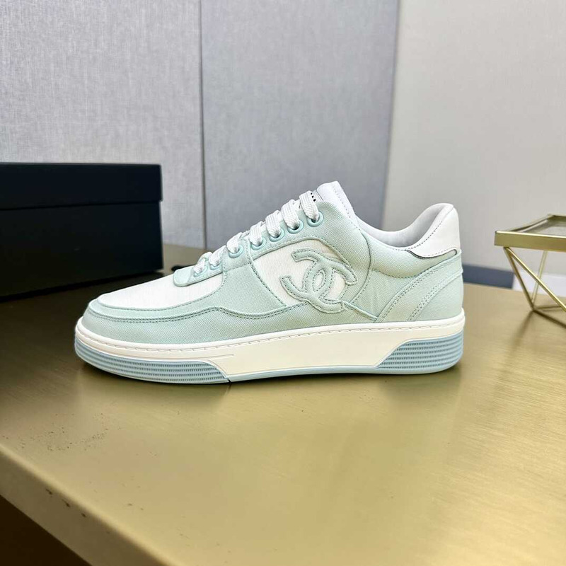 Ch*el trianers cotton low top light turquoise