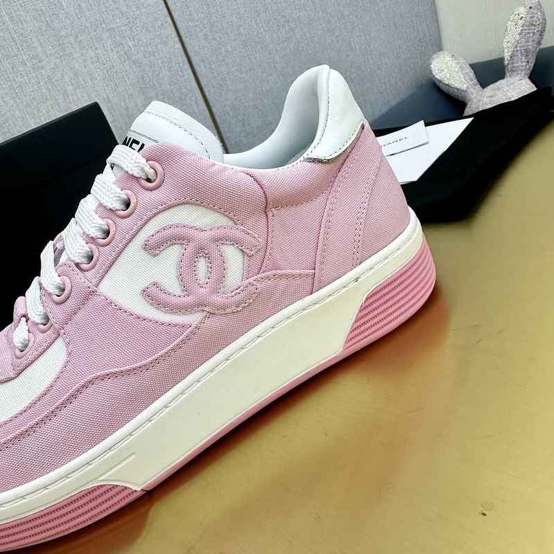 Ch*el trianers cotton low top pink