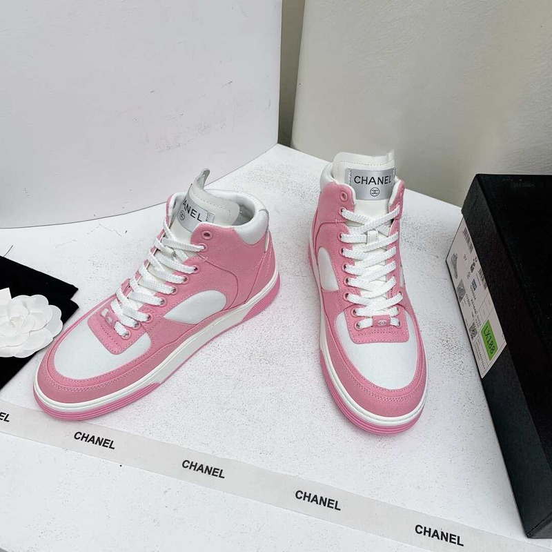 Ch*el trianers high top cotton pink