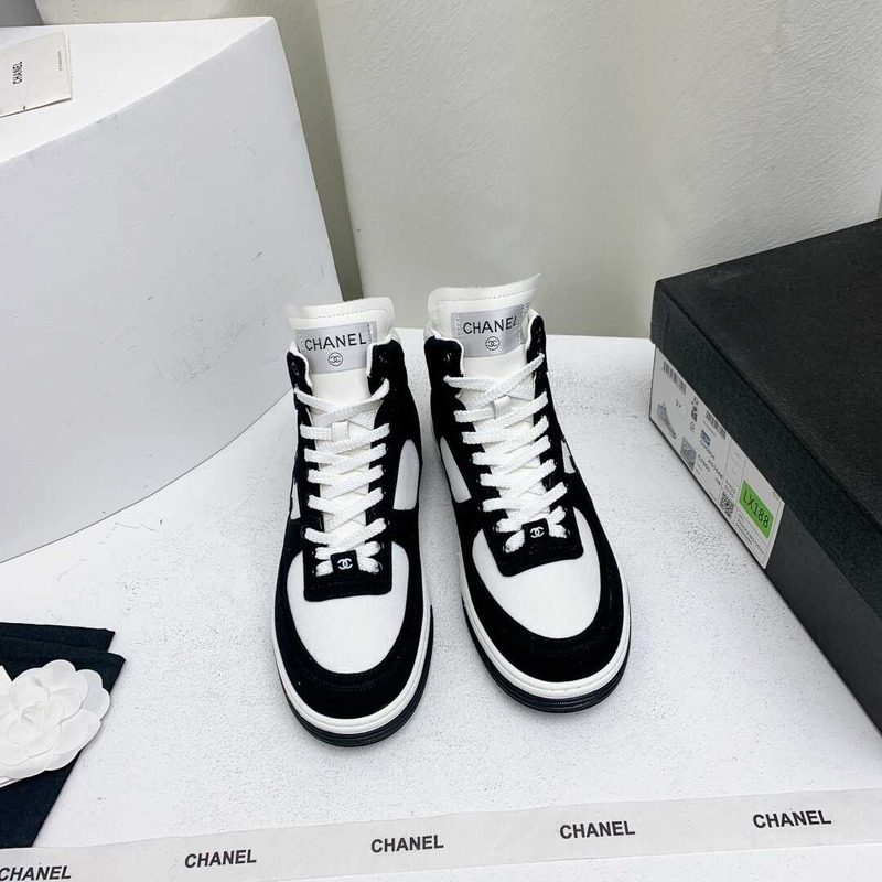 Ch*el trianers high top cotton black