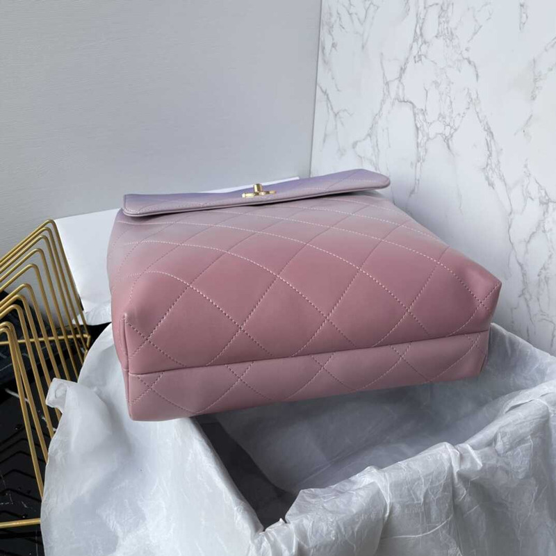 Ch*el maxi hobo bag calfskin purple