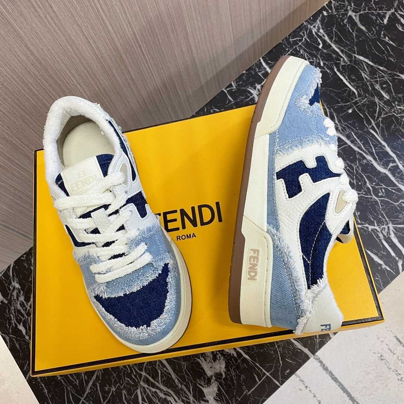 F**di match low top denim sneakers multi color