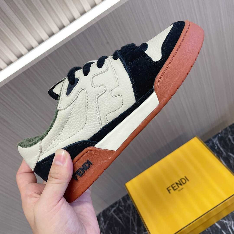 F**di match low top sneakers black white