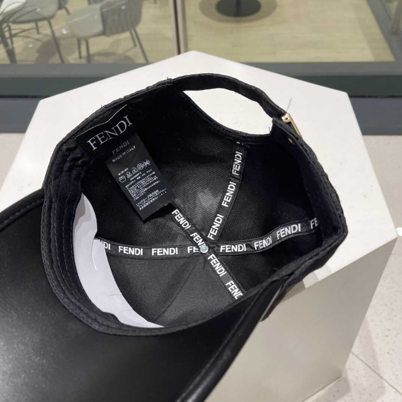 F**di ff motif jacquard denim baseball cap black