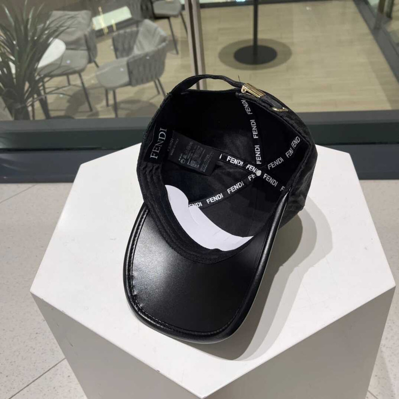 F**di ff motif jacquard denim baseball cap black