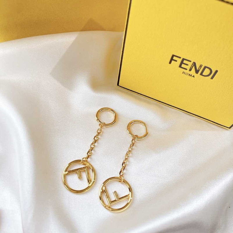 F**di f long earrings gold