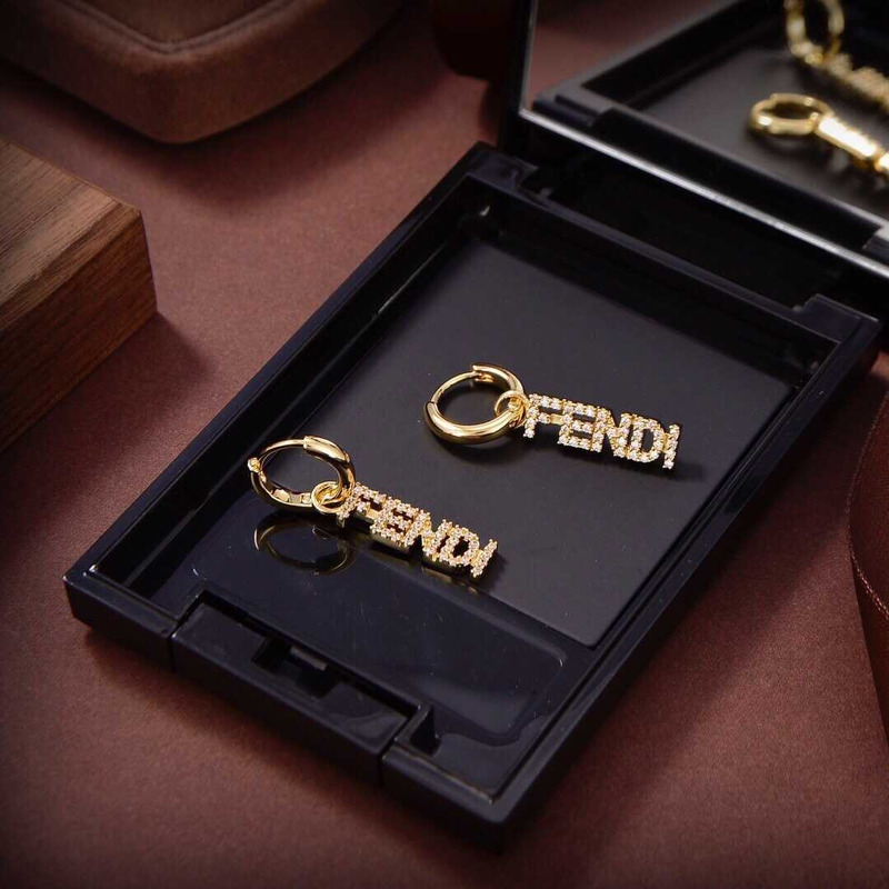 F**di logo earrings gold
