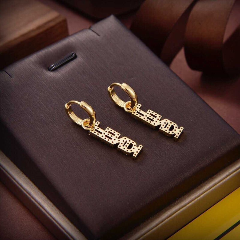 F**di logo earrings gold