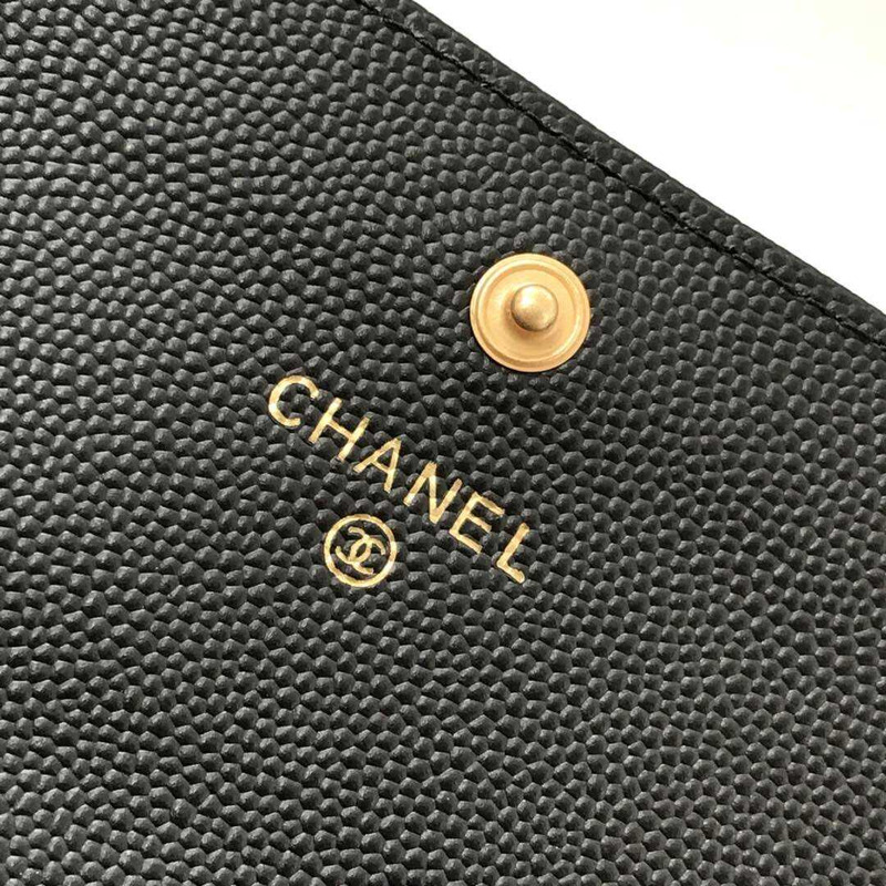Ch*el caviar quilted large boy gusset flap wallet