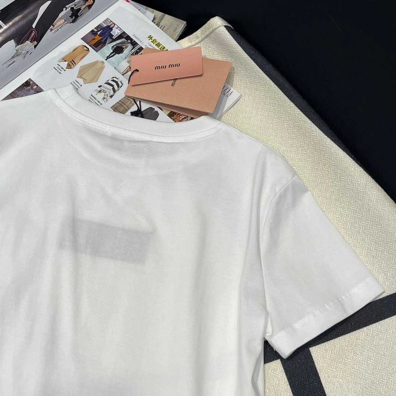Miu Miu Cotton T-Shirt White