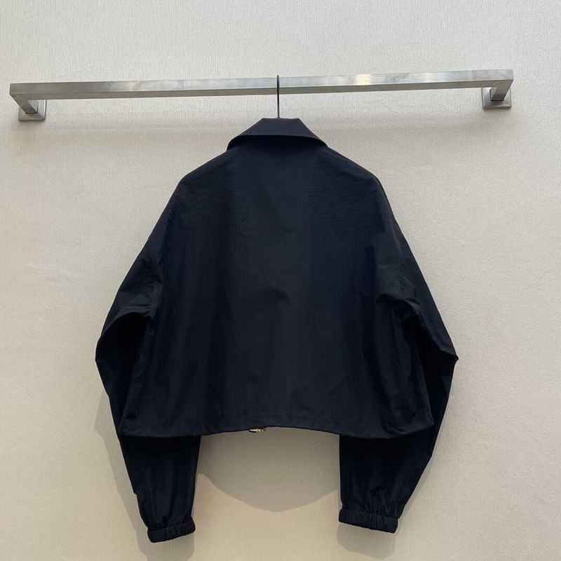 Miu Miu Zip-Up Cropped Jacket Black