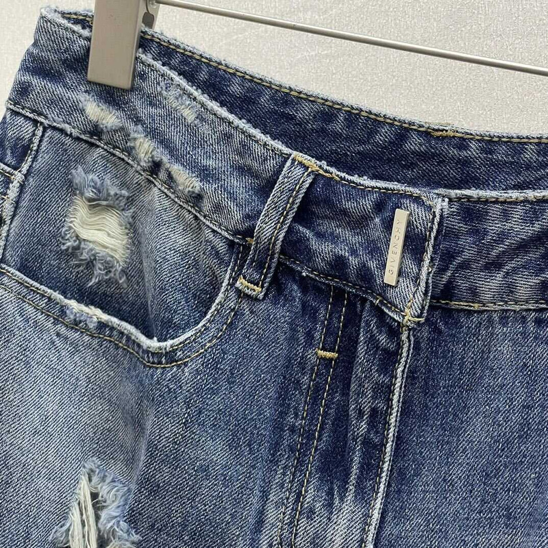 Givenchy Straight-Leg Distressed Jeans Blue