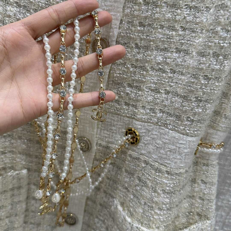 Ch*el tweed dress white