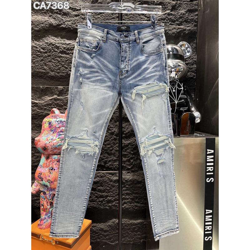 Amiri MX1 Suede Jeans Blue