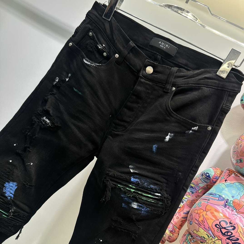 Amiri MX1 Suede Jeans Black