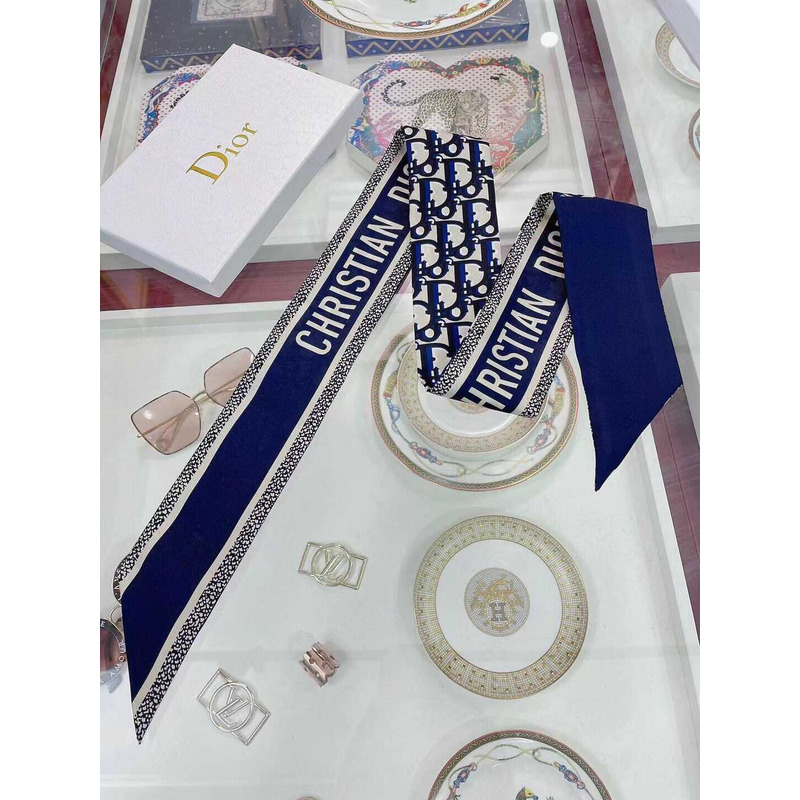 D*or ch**an silk oblique mitzah scarf navy