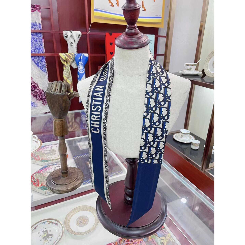 D*or ch**an silk oblique mitzah scarf navy